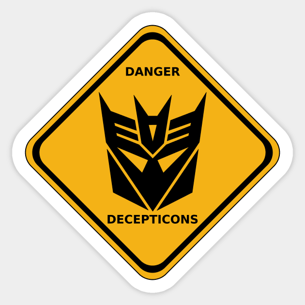 Danger Decepticons Road Sign Sticker by prometheus31